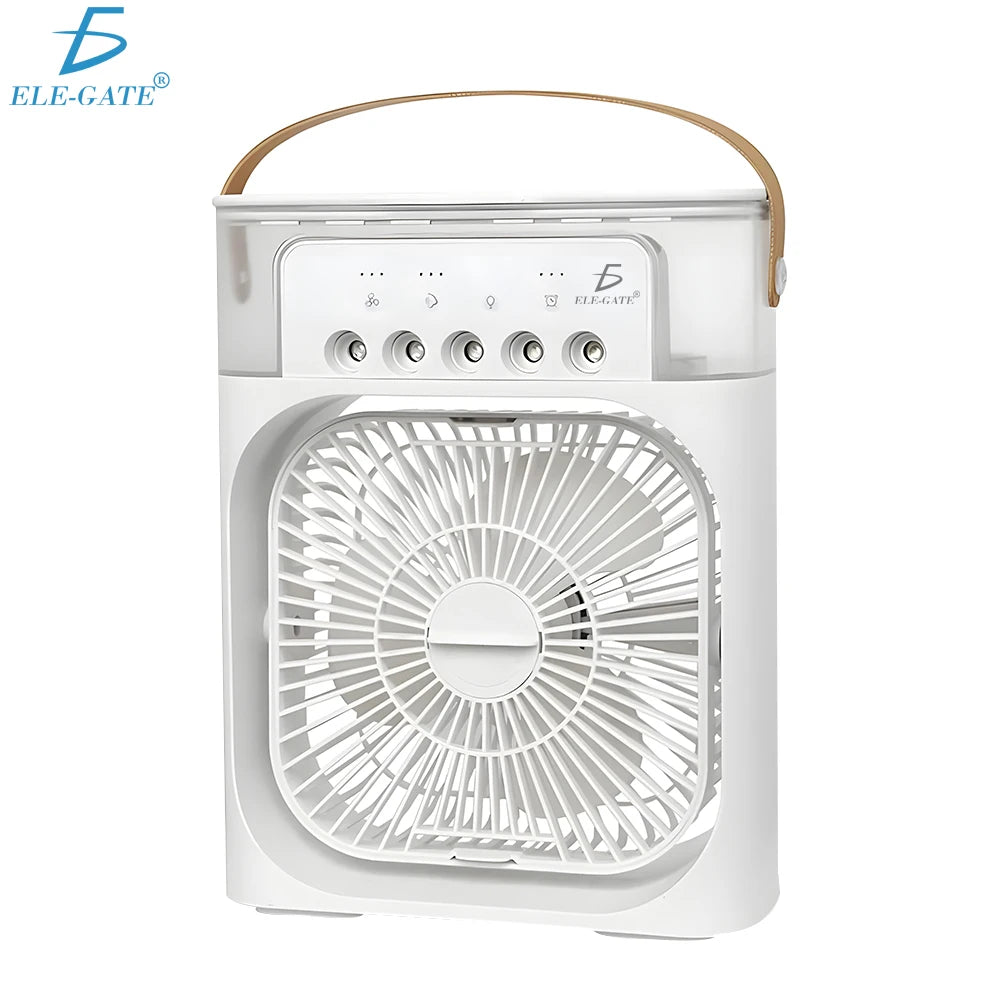 Modern Portable Air Conditioner Fan Night Light LED USB DC Power 30W 3 Speeds Low Noise Plastic Material Water Tank
