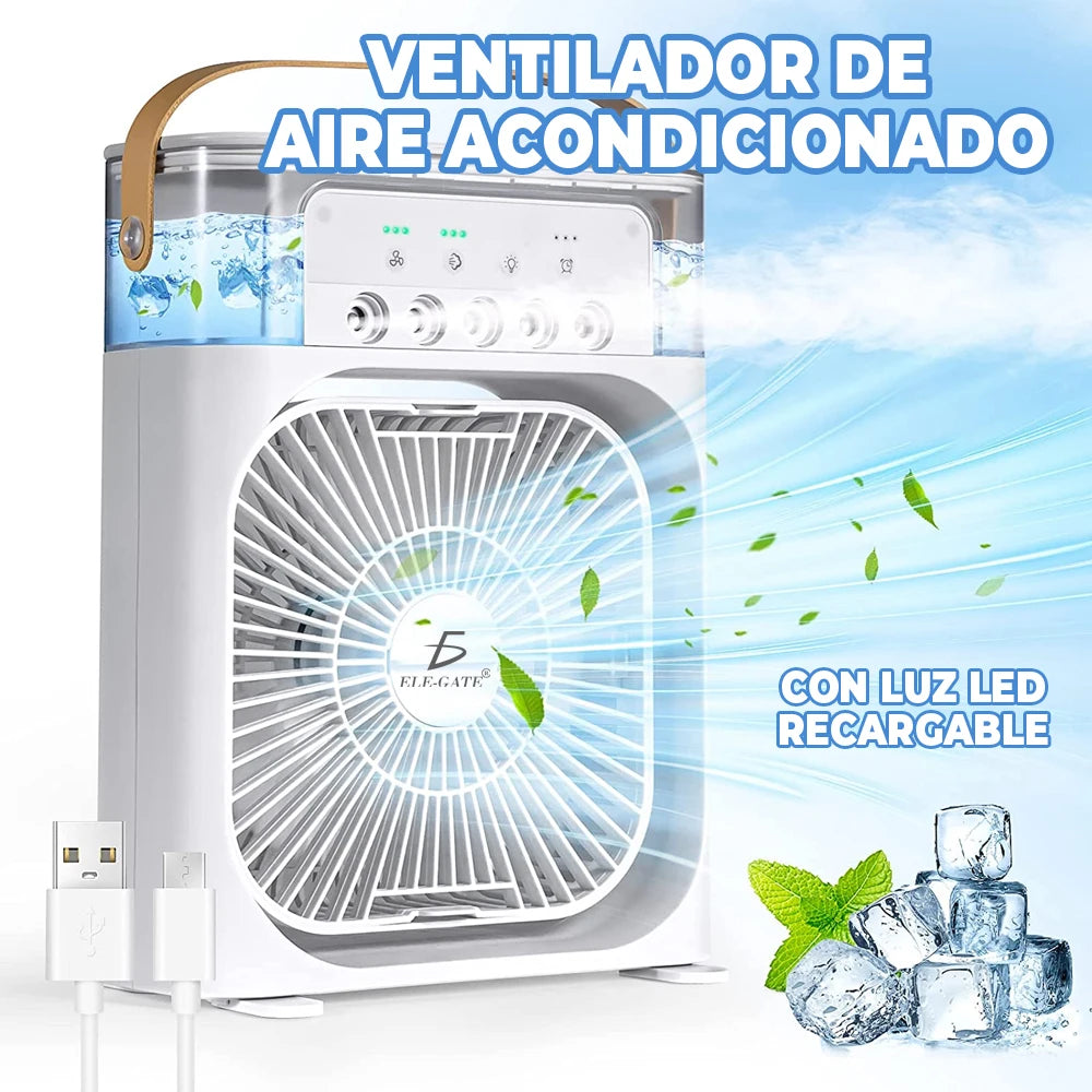 Modern Portable Air Conditioner Fan Night Light LED USB DC Power 30W 3 Speeds Low Noise Plastic Material Water Tank