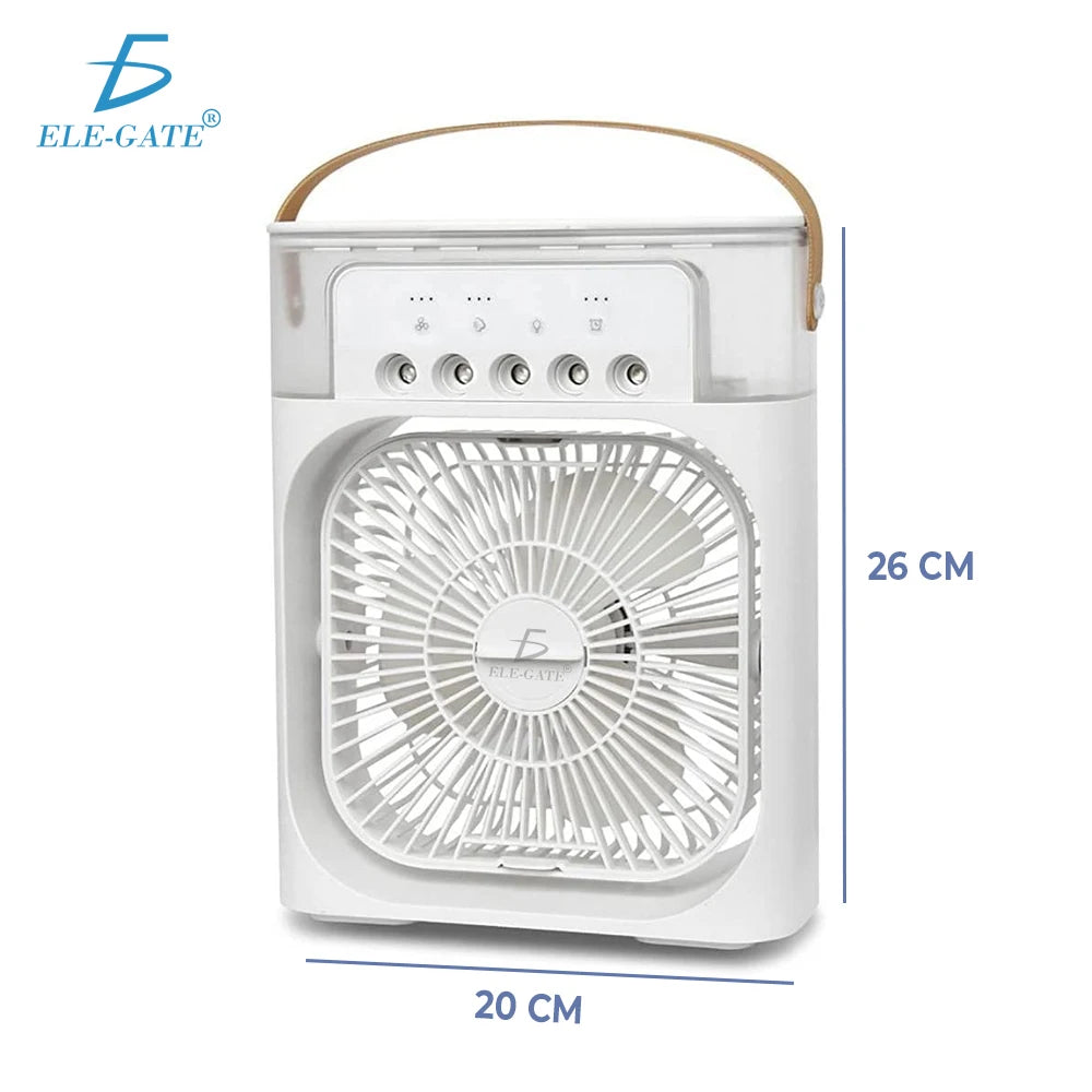 Modern Portable Air Conditioner Fan Night Light LED USB DC Power 30W 3 Speeds Low Noise Plastic Material Water Tank