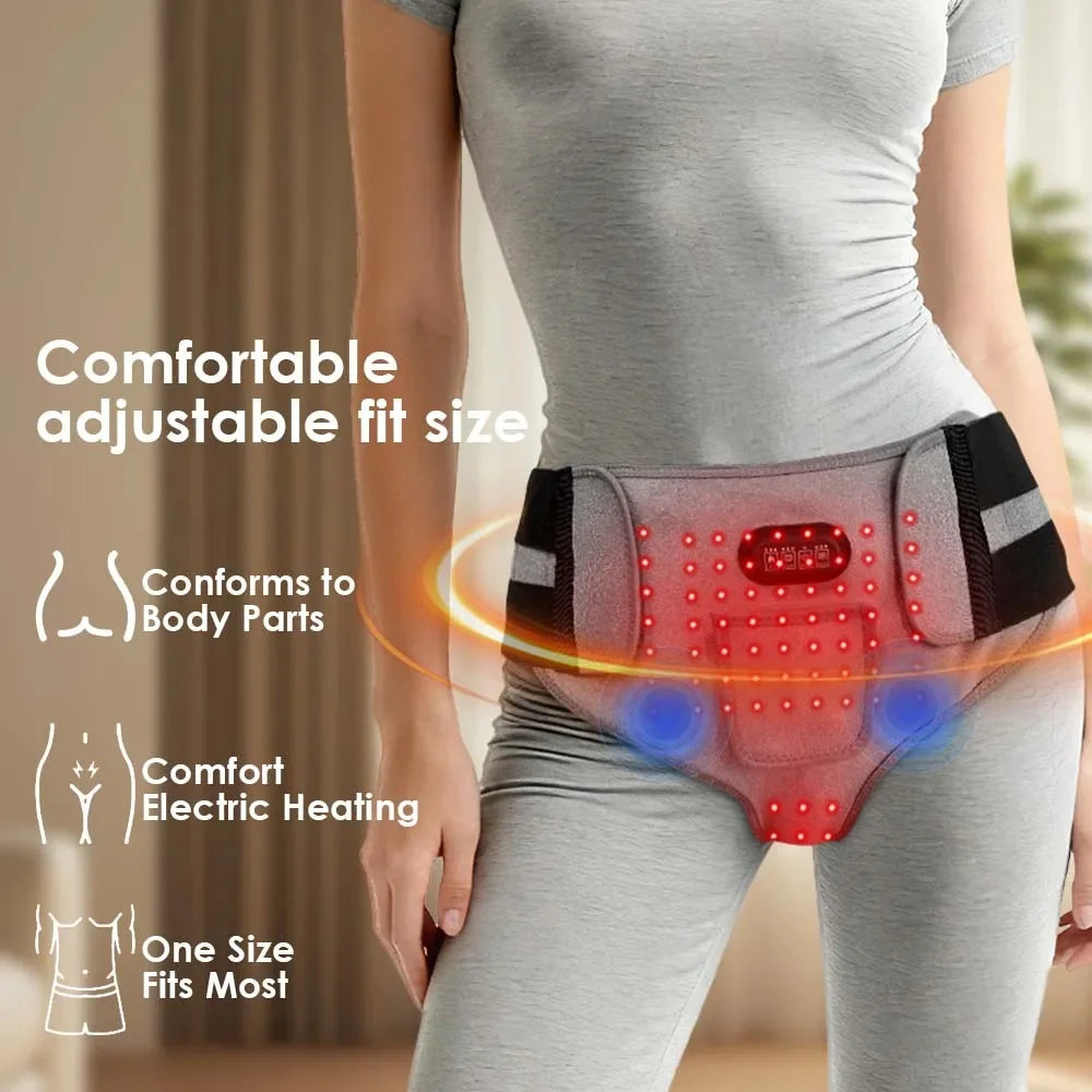 660nm Red Light Therapy Massage Briefs 162 LED 4 Motor Heating 3 Gear Abdominal&Hip Massager Therapy Underwear for Men Women