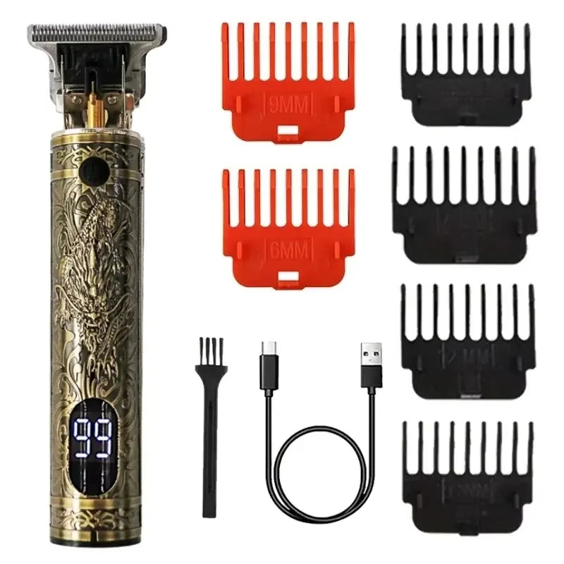 Carving T9 Vintage Professional Electric Hair Cutting Machine USB Rechargeable Portable Shaver Trimmer For Beard Care Best Gift