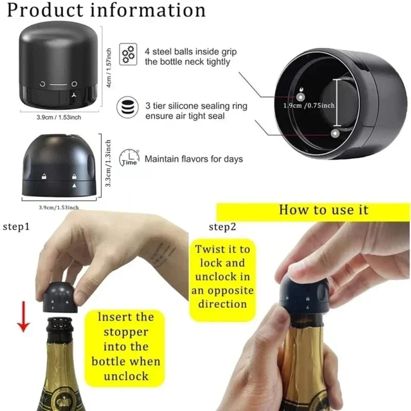 Wine Stopper 1/2 Piece Reusable Bar Accessories Silicone Sealing Champagne Cork Keep Wine Freshness Bottle Cap Barware Home