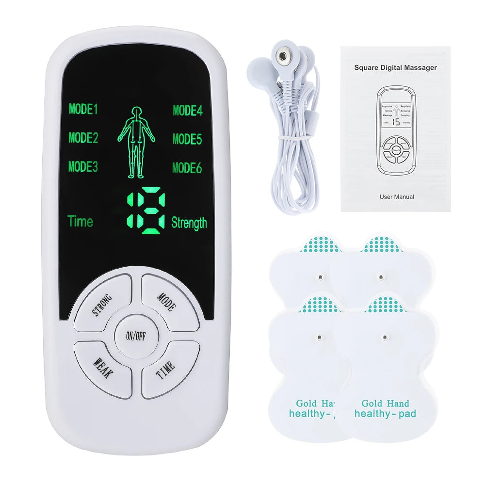 New Electric Tens Muscle Stimulator Ems Acupuncture Face Body Massager Digital Therapy Herald Massage Tool Electrostimulator