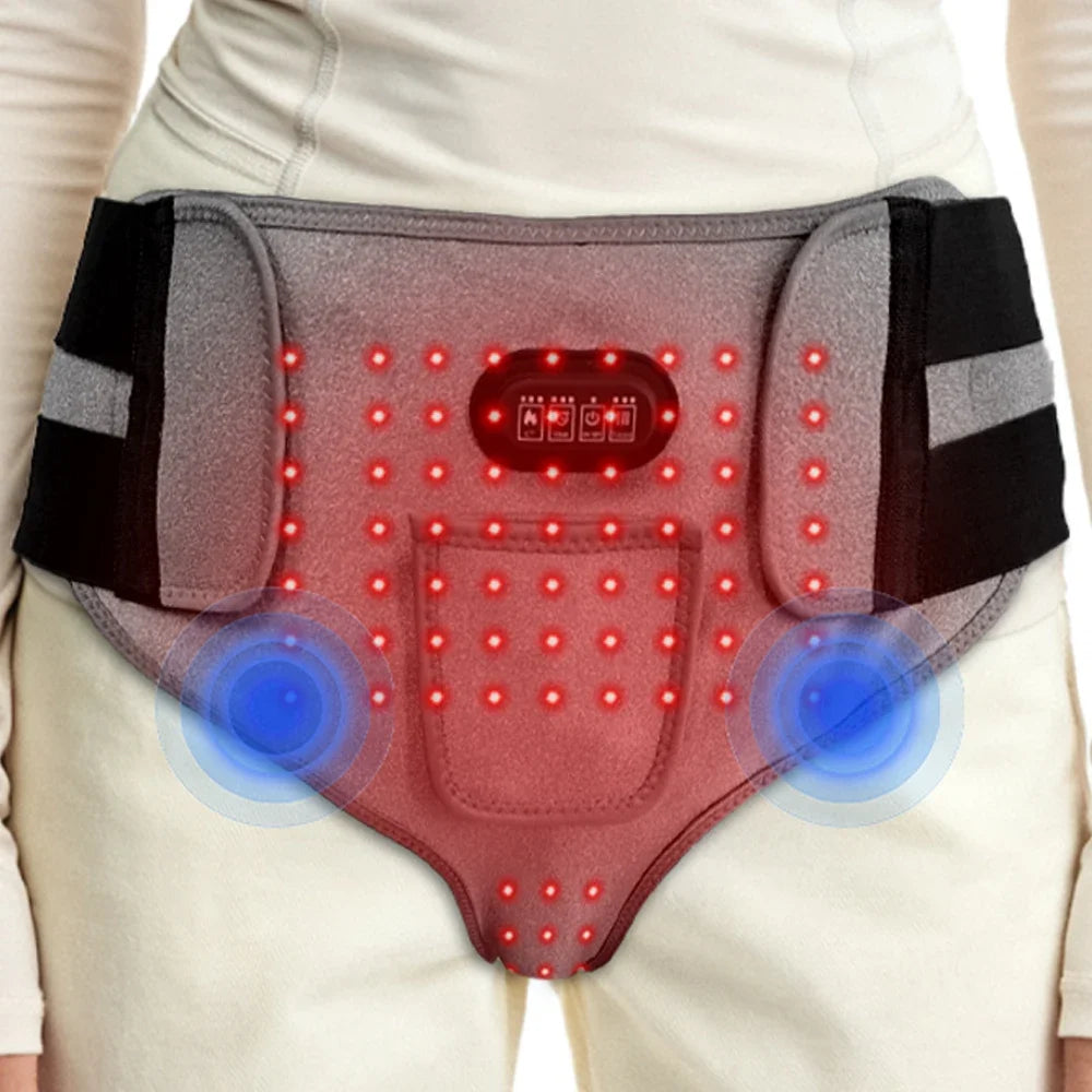 660nm Red Light Therapy Massage Briefs 162 LED 4 Motor Heating 3 Gear Abdominal&Hip Massager Therapy Underwear for Men Women