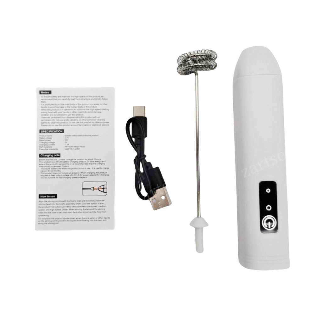 MINI Milk Frother USB Rechargeable 3 Speeds Foam Maker Coffee Whisk Mixer Electric Handle Blender Egg Beater Hot Cooking Tools